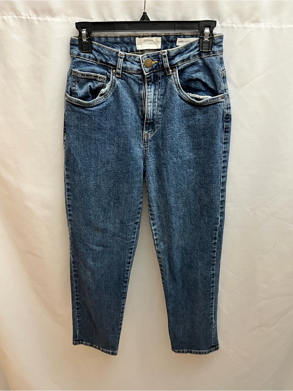 Cotton On Stretch Straight Leg Jeans Women’s US 6 AU 10 Blue High Rise Denim